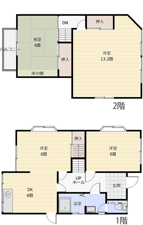 藤井寺市東藤井寺町2間取り